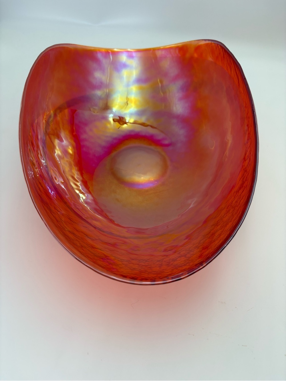 Large Murano Glass Sunset Bowl Crate & Barrel - Made in Italy - Picture 7 of 16